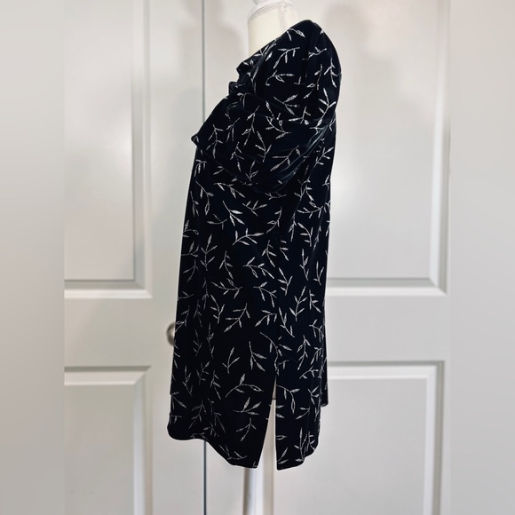 Black Velvet Jacket Blazer Silver Metallic Womens Evening Formal SZ 10P - Picture 7 of 14